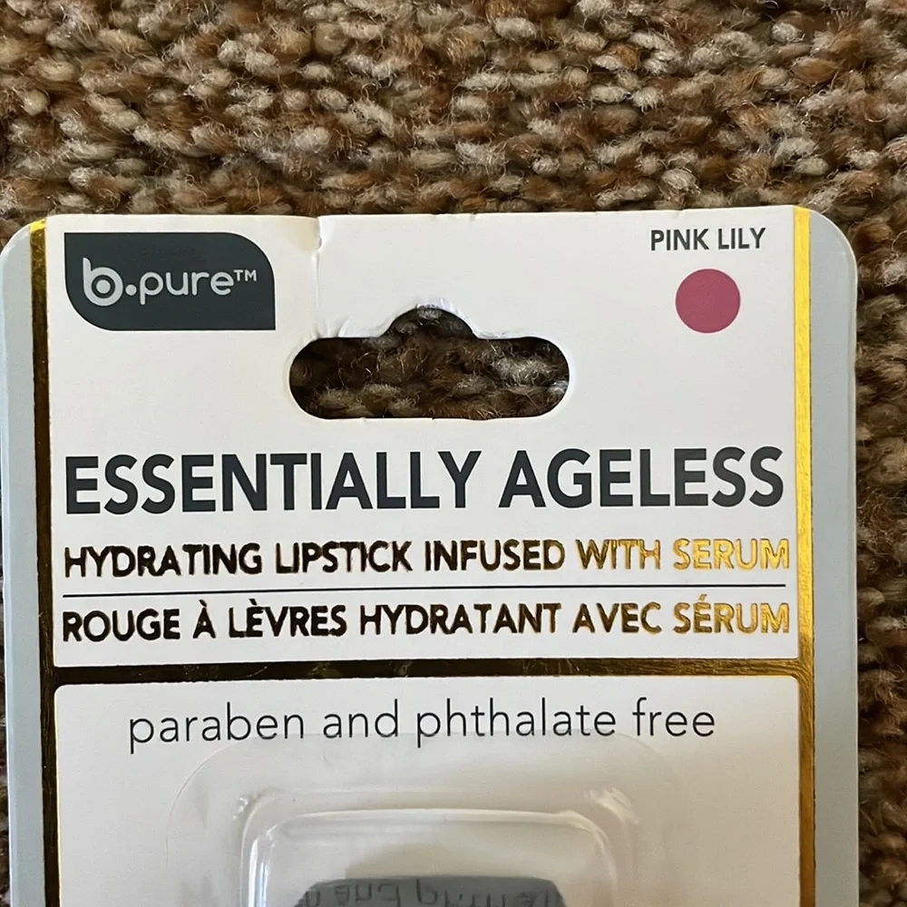 B pure Lipstick pink lily Essentially Ageless Hydrating Infused with Ser…